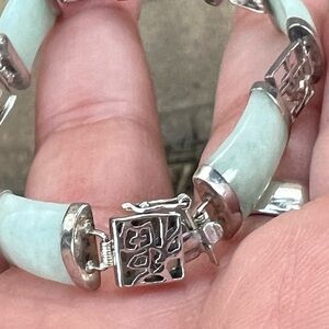 Elegant Silver and Green Women's Bracelet